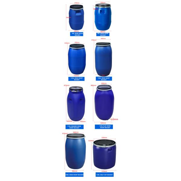 Барабанчик бочонка HDPE 200L голубой пластиковый для химического хранения