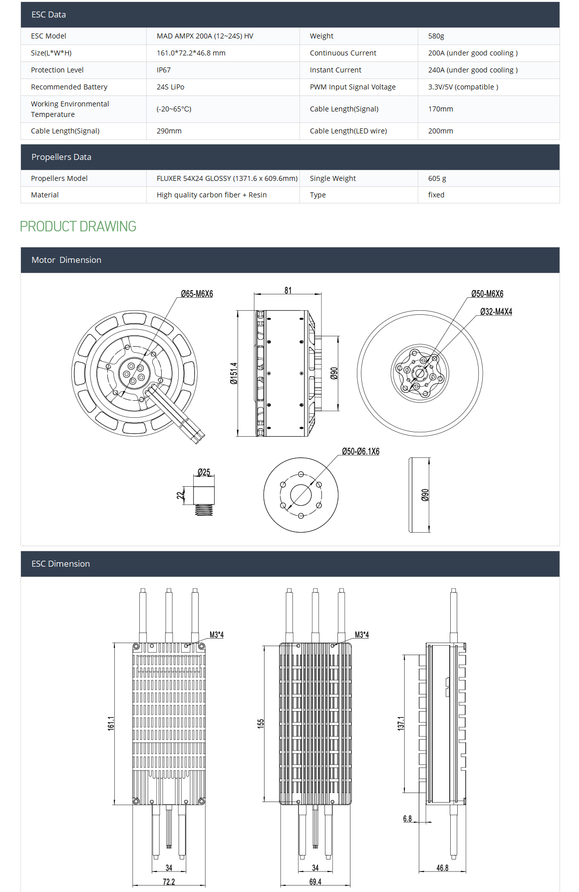 Бесбрюшевый двигатель HB30 54X24-10V