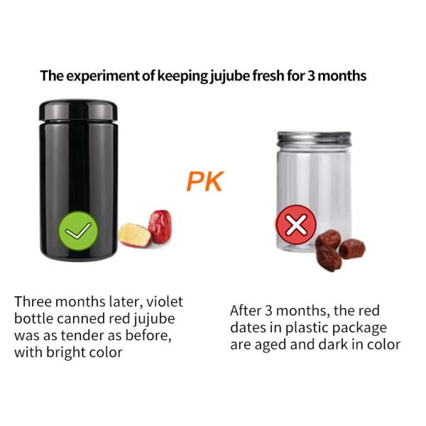 Запахоустойчивая фиолетовая стеклянная банка контейнер 60 мл герметичное запахоустойчивое хранилище банка широкий рот устойчивый к ультрафиолету стеклянный банка