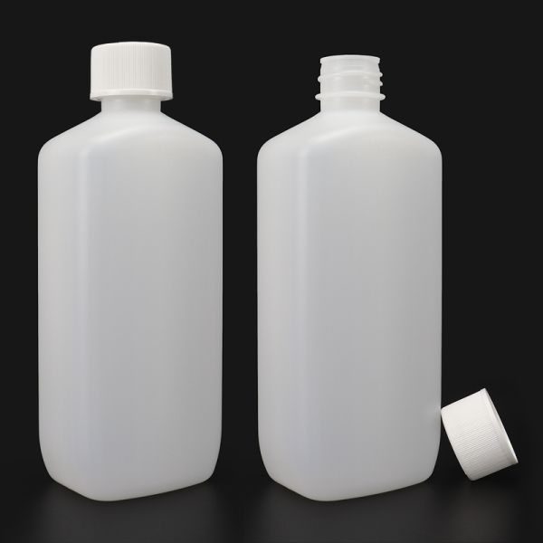 Label Sticking Modern HDPE Arch Frost Coffin Bottle 500ml Capacity Child Resistant Cap Foil Seal Liquid Cough Syrup