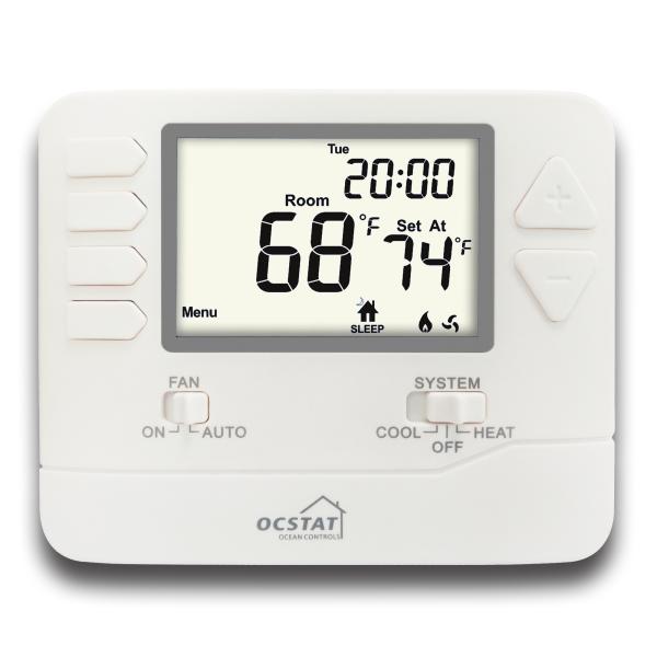 OCSTAT 省エネ 24V 有線プログラマブルルームデジタルサーモスタット (暖房/冷房用)
