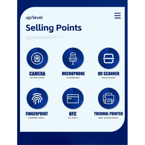 Desktop Self Checkin Kiosk with 10-Point Capacitive Screen Android or Windows Custom Optional and WiFi Communication for Visitor Management