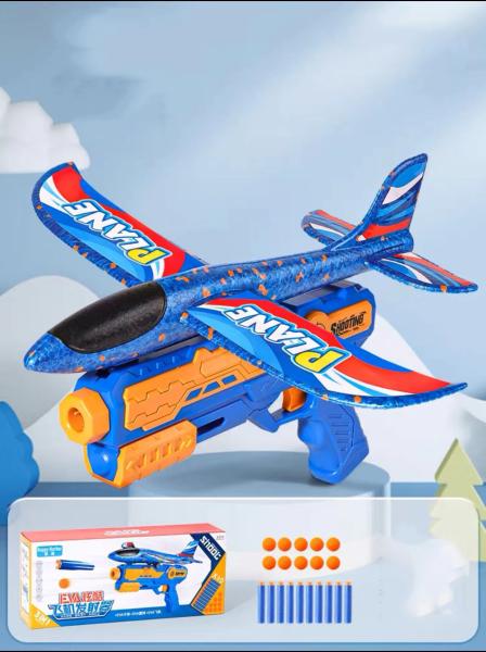 Esportes ao ar livre para meninos Fun Foam Catapult Aircraft Gun para brinquedo de planeador voador para crianças