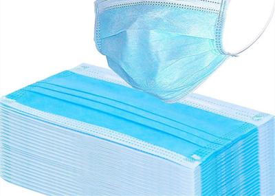 Non Irritating 3 Ply Disposable Face Mask , Hypoallergenic Disposable Blue Mask