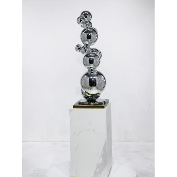 Bubble Sculpture Modern Quality Metal Mirrored Finish Hotel Corner Console