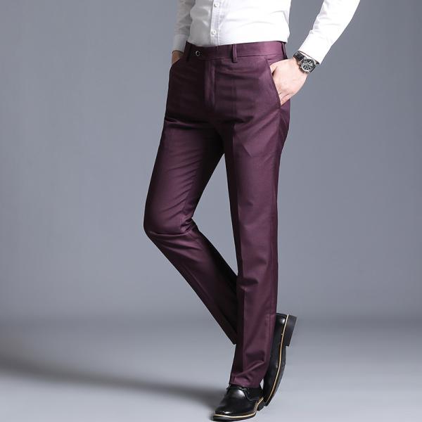 Anti-Shrink Loose Straight Men's Leisure Trousers for Business and Formal Occasions