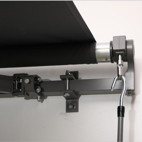 Retractable Awning , Articulated Arm Awning with Hand Crank Sun Awning for Balcony Porch,3 x 2 m,Grey
