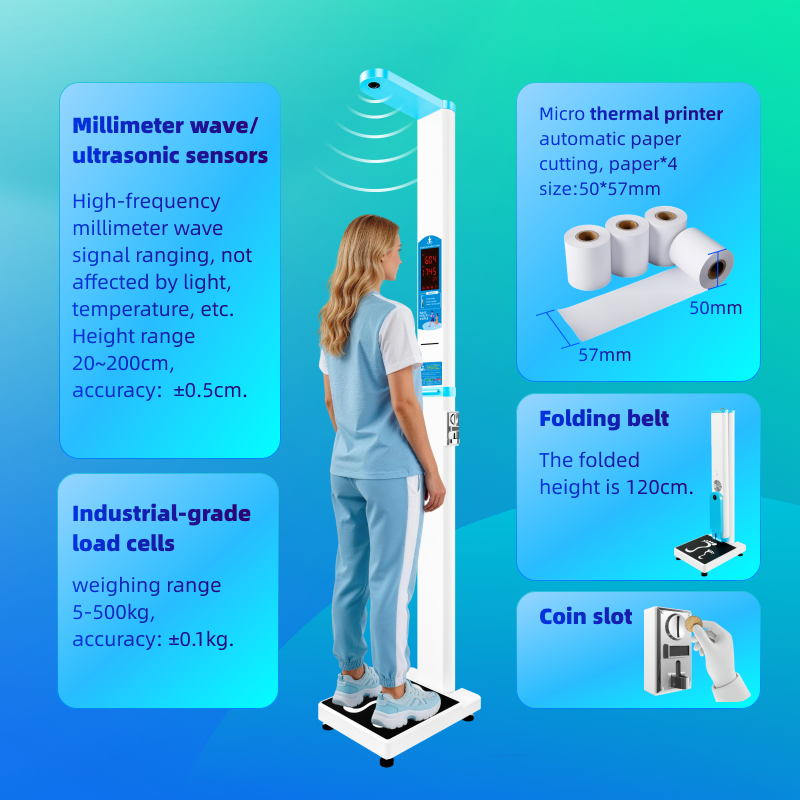 Coin-Operated Coin Operated Weight Scale Smart Height Weight Scale LED Display OEM Customizable Medical Scale