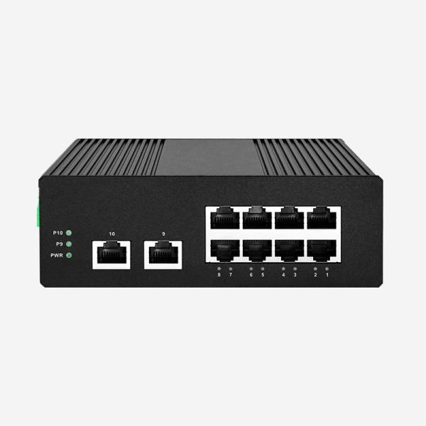 Interruptor Unmanaged dos ethernet industriais com portos de 2 gigabits RJ45 e 8 portos RJ45 de 10/100M