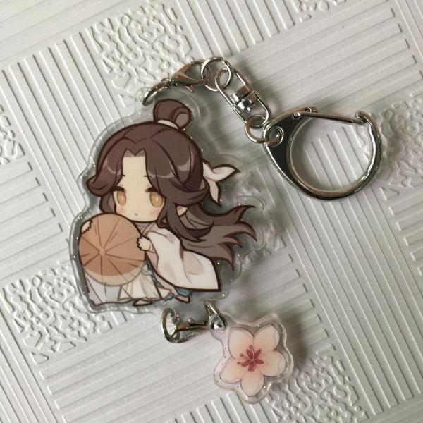 Charms Printed Anime Acrylic Keychain With Glitter Epoxy