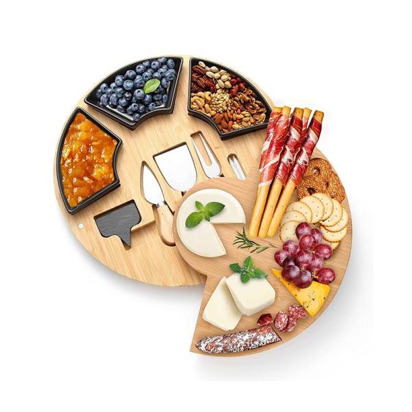OEM Kitchen Cutting Board Bamboo Cheese Serving Tray Acacia Wood