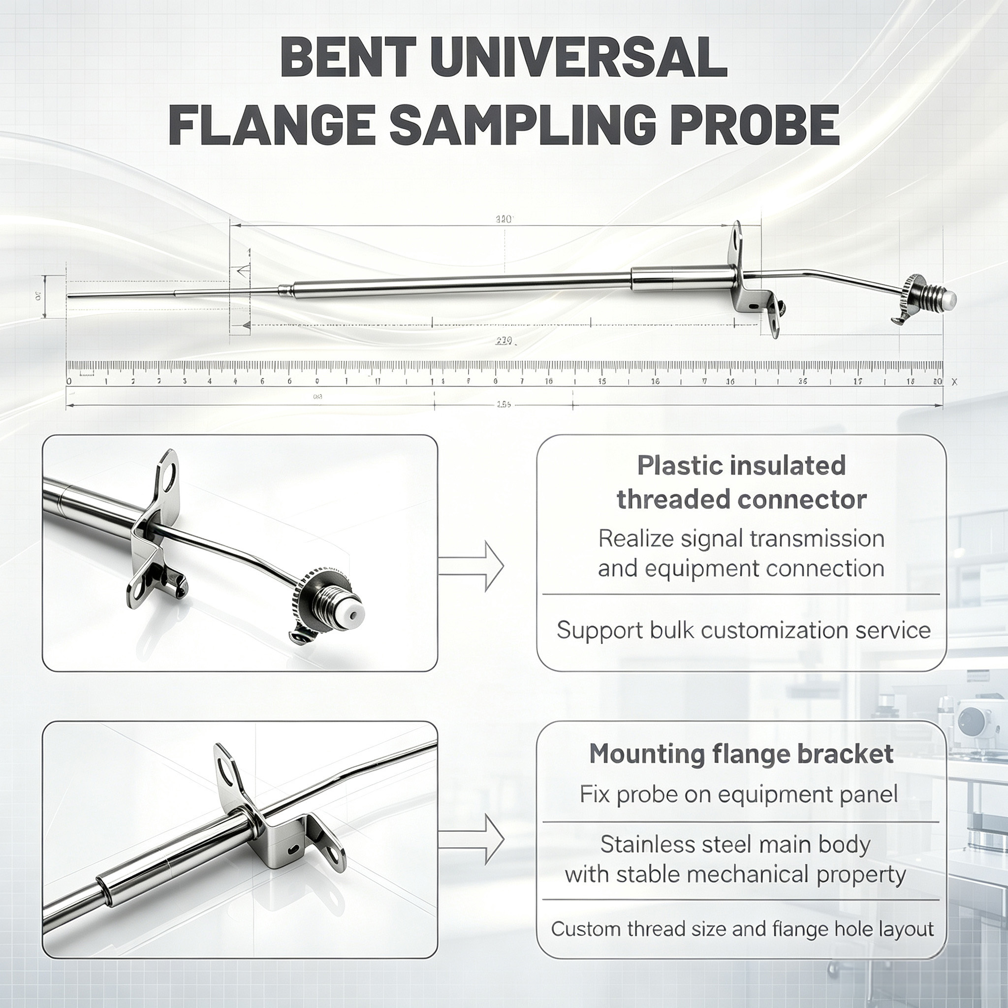 Customized IVD Fine Straight Tip Temperature Probe with Mirror Polished Surface