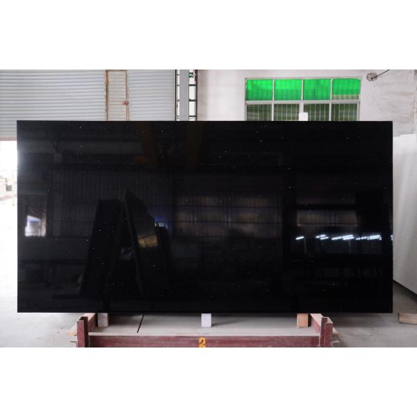 Камень кварца черноты 3200*1800MM Кристл стеклянный с панелью стены Countertop