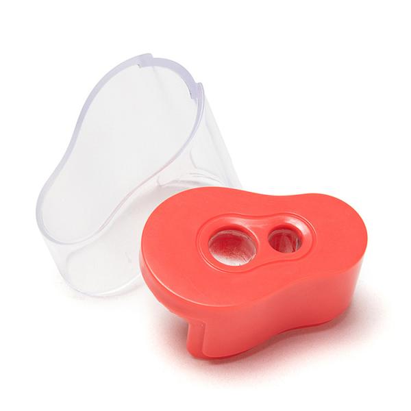 PS Plastic Portable Double Hole Pencil Sharpener With Lid
