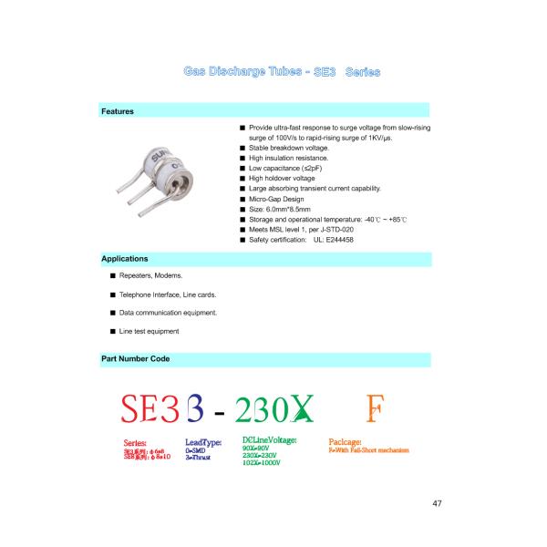 5TS800L GDT Ceramic Gas Discharge Tube Double-Layer Lightning Protection  10 KA