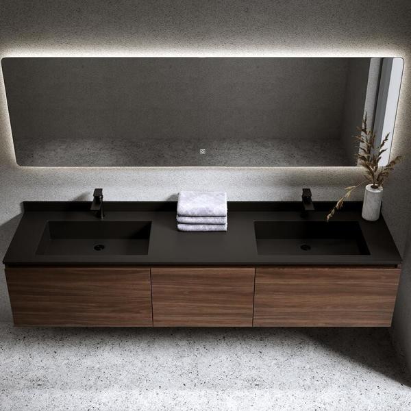 Euro Style Bathroom Vanity with Customized Width and MR-MDF Carcase Material from Top