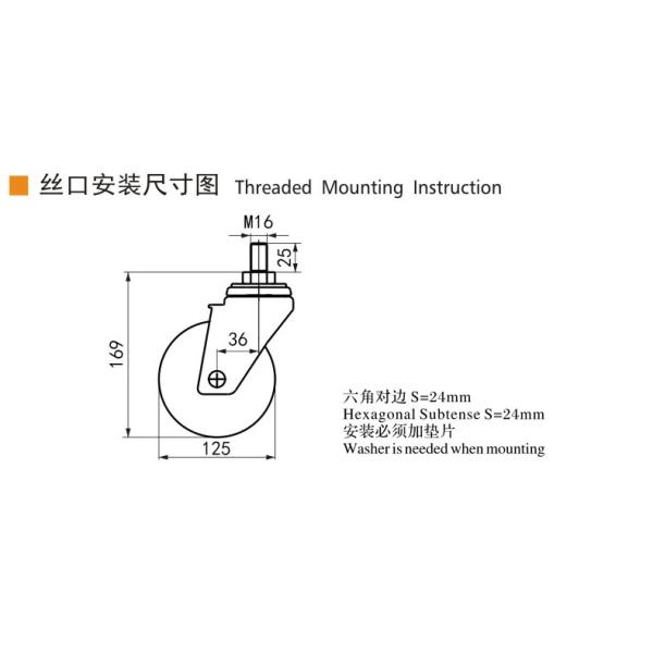 EDL Medium Duty 5 pulgadas 150 kg TPA con rosca por giro y tipo de freno 505S-26