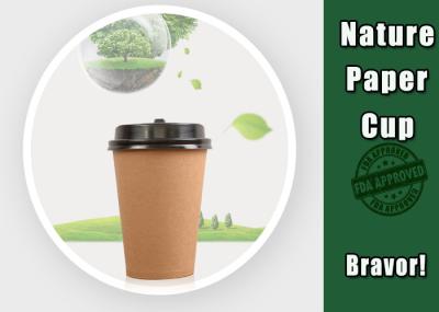 Double Wall Insulated Kraft Paper Cups Disposable For Coffee / Hot Drinks