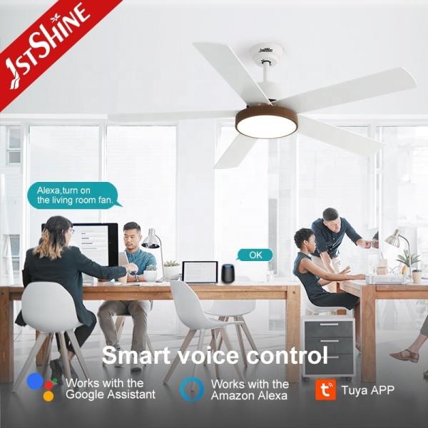 1stshine/OEM Logotipo Ventilador de teto de lâminas de MDF com iluminação LED e motor DC