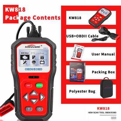 Langues multi automatiques portatives KONNWEI KW818 de lecteur de code diagnostique