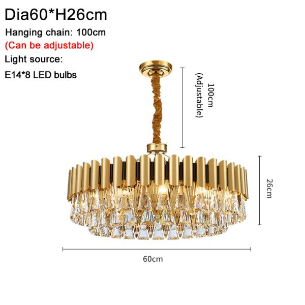 Luxury Gold Crystal Chandelier Kitchen Led Lamp roof decoration ceiling Lamp(WH-CY-230)