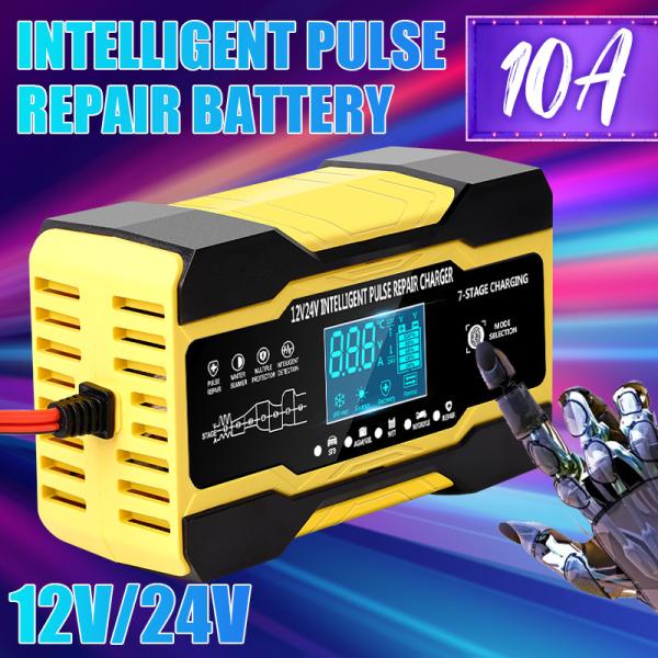 заряжатель ремонта ИМПа ульс этапа 12V 24V 10A 7 умный с дисплеем СИД