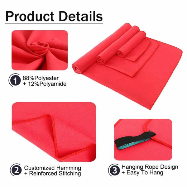 Wholesale Towels Microfiber Suede Fabric 200gsm Quick Dry Gym Travel Yoga Sport Microfiber Gym Towel