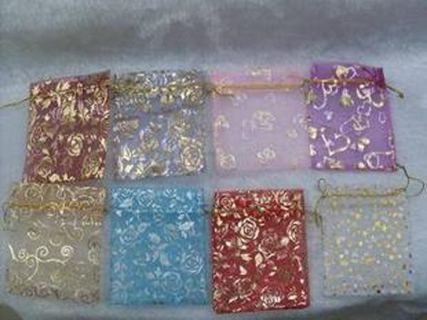 Transparent Drawstring Jewelry Pouch Screen Printing Logo Wedding Gift Bags