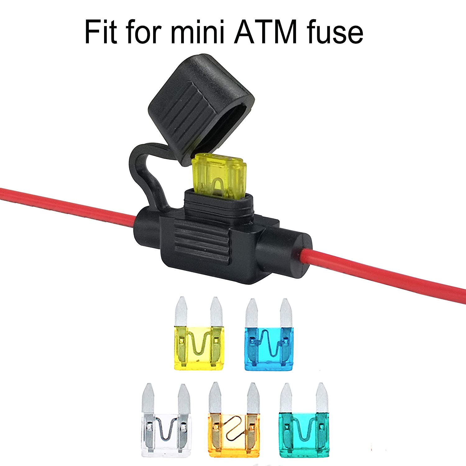 Мини патрон предохранителя с кабелем 12AWG 14AWG 16AWG 18AWG для взрывателя ATM автомобильного