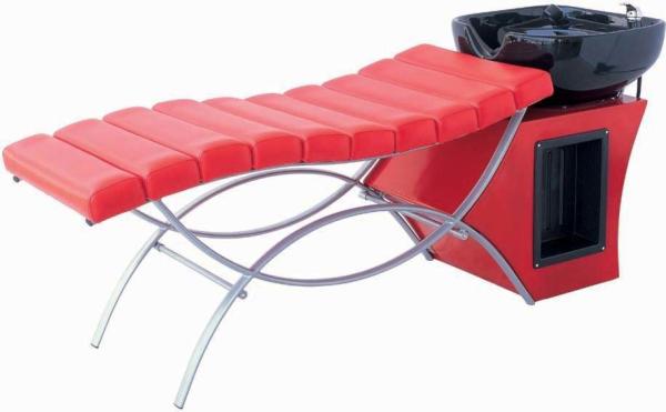 Professional Custom Salon Shampoo Bed Full Lie Down For Hair Washing , Red Color