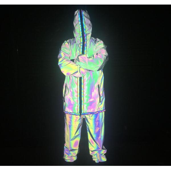 Popular Mens Waterproof Windbreaker Jacket , 3M Hooded Reflective Jacket