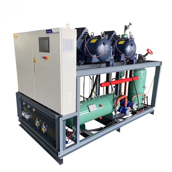 Metal Structure Refrigeration Rack System Industrial Screw Parallel Unit Energy Efficiency