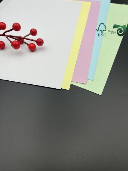 FSC 8.5 14 Blank Carbonless NCR Paper  White CB  Yellow CF  75gsm 78gsm  Black Image