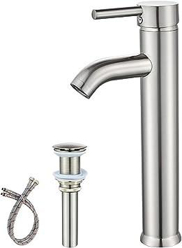 Vessel Vanity Bathroom Faucet Tap With Brushed Nickel Single Handle