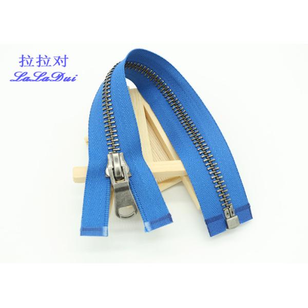 Silver Brass Teeth 25 Inch Metal Separating Zipper Customized For Sweater /