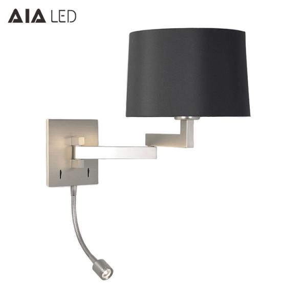 Hotel room bedside rocker wall lamp reading lamp engineering custom telescopic wall lamp with flexible small spotlight