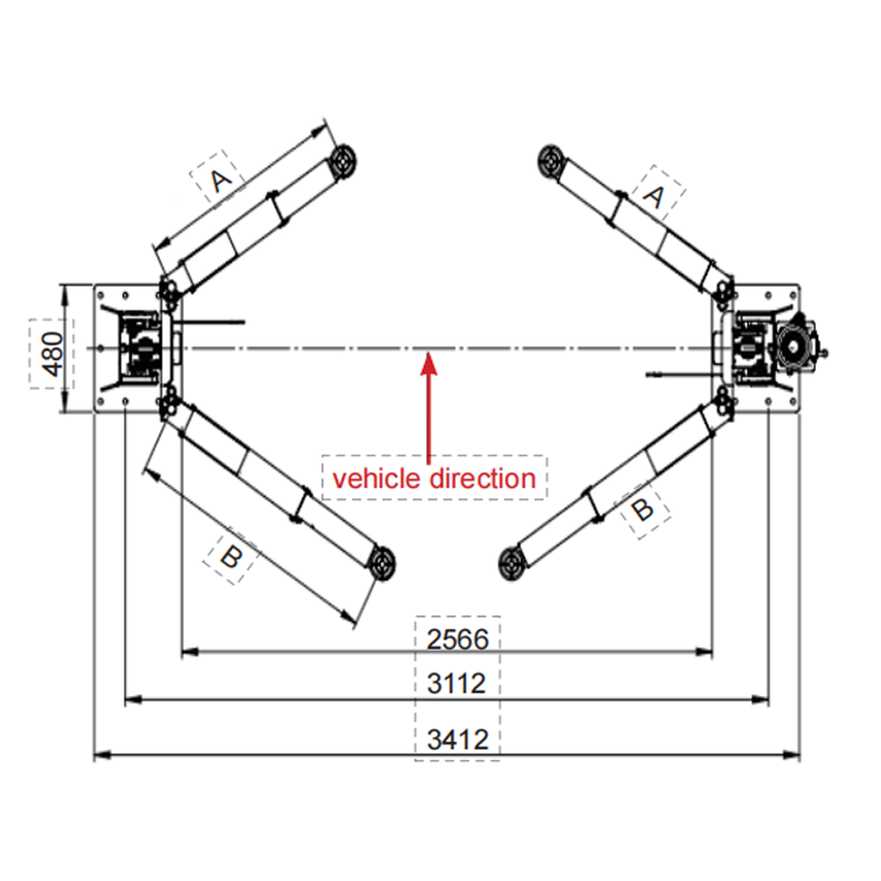 4000kg Capacity Hydraulic Lift with Two Post Design for Sedan SUV and Pickup Truck