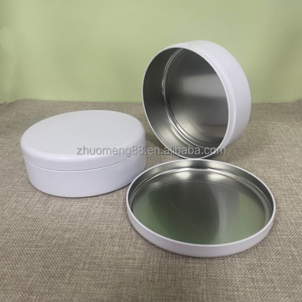 White Round Candy Tin Cans Tinplate Metal Box for Food Bread Cake Chocolate Jelly Nuts Snack