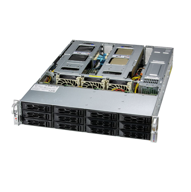 Supermicro SuperServer SYS-620C-TN12R Storage Server with Dual Socket P4 3rd Gen Intel Xeon Scalable Processors and 12 Hot-Swap Hybrid Drive Bays