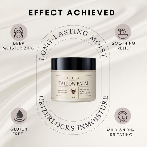 Private Label Skincare Natural Honey Tallow Beef Face Moisturizer Organic Vitamin E Moisturizing Tallow Balm Face Cream Lotion