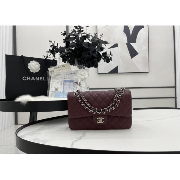 Ball Caviar Womens Chain Bag Calf Skin Inside Suede 25cm Length