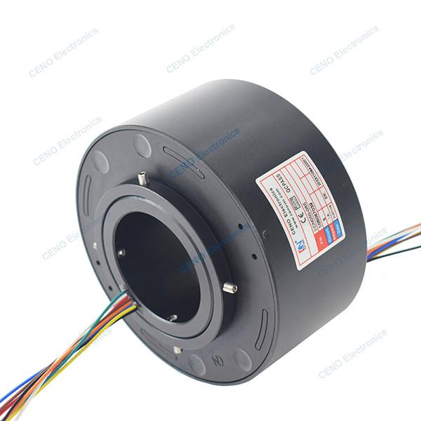 Anillo de deslizamiento a través del agujero con perforación interna y unión rotativa de potencia eléctrica opcional