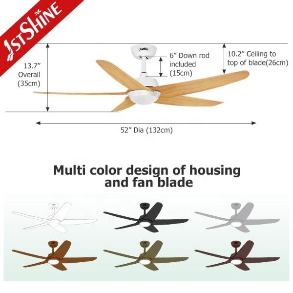 Lâmpada Fluxo luminoso lm 1275 Ventilador de teto LED ajustável moderno com controle remoto