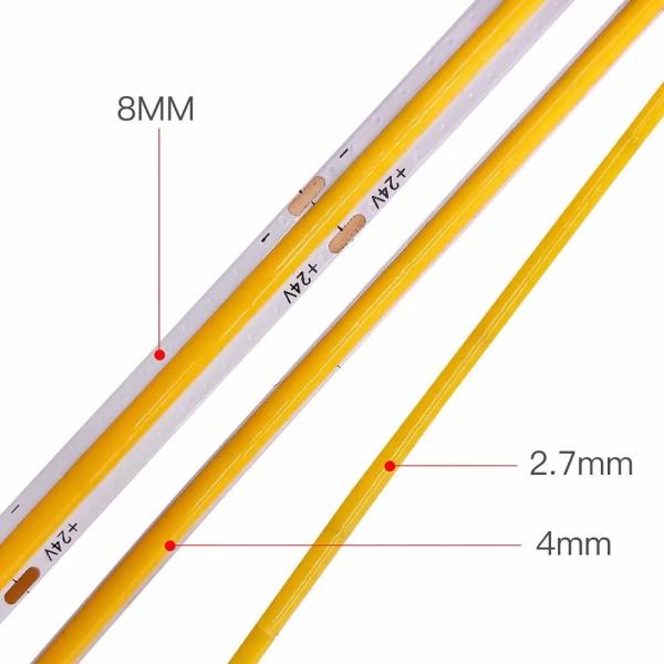 2700K-6500K 12V LED COB Strip 24V High Density Chips Indoor Home Decor