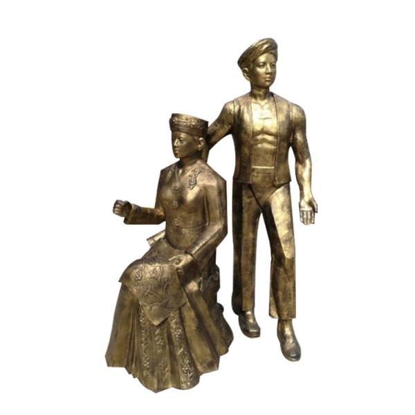 Art Bronze Couple Statue Metal Female Sculpture With High Durability
