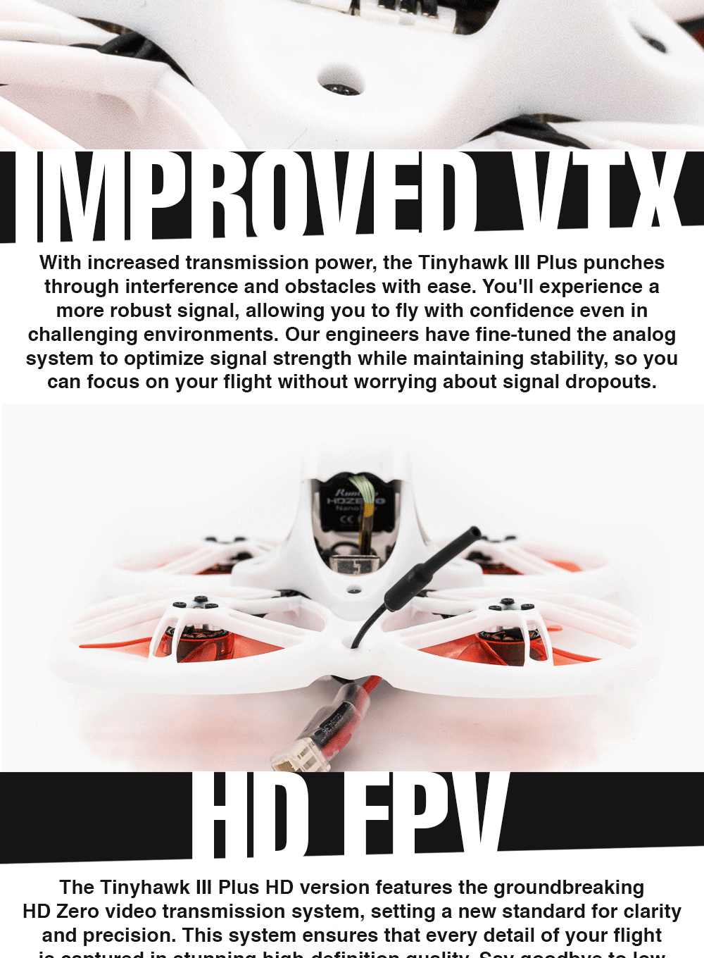 Emax Tinyhawk Iii Plus Fpv Racing Drone Rtf Bnf with Analog Elrs
