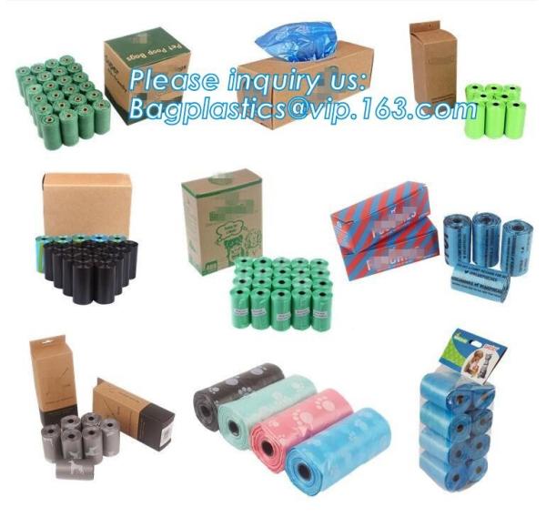 LED Flashlight Dog Waste Bag Dispenser Holder with Pet Waste Bag Poop Roll Bags, BPI ASTM D6400 EN13432 Approval Customi