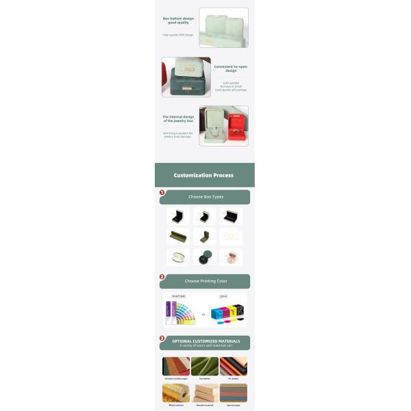 Octagonal Velvet Jewelry Box customizable flip Jewellery Box With Golden patch