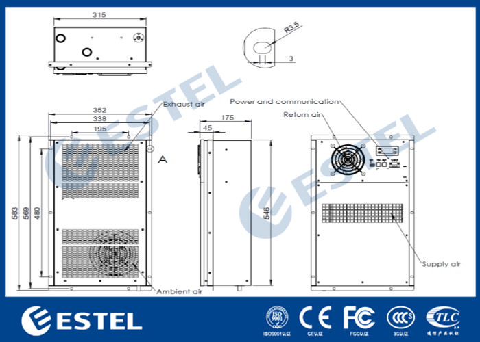 Энергосберегающая на открытом воздухе емкость Embeded 48VDC 600W кондиционера шкафа охлаждая