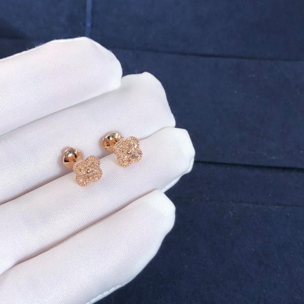 Vancleefarpels Sweet Alhambra Earstuds 18k Rose Gold Factory Sales Fine Jewelry Earring